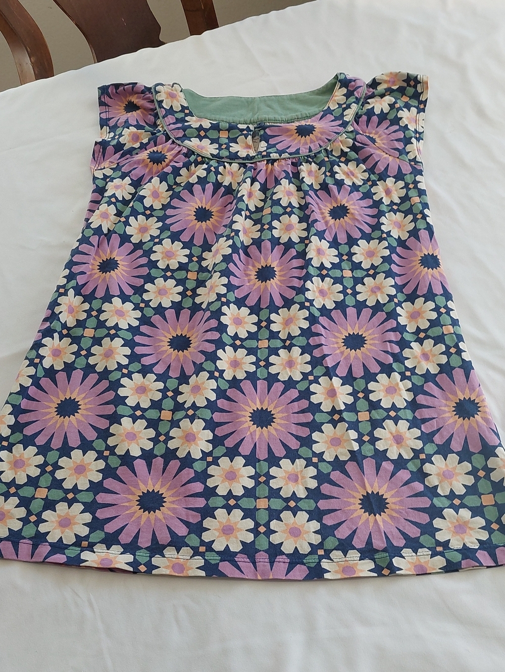 Tea Collection Girls Floral Sleeveless Dress - Pink & Navy.size 10